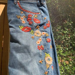 Johnny Was Size 28 Jeans Flowered